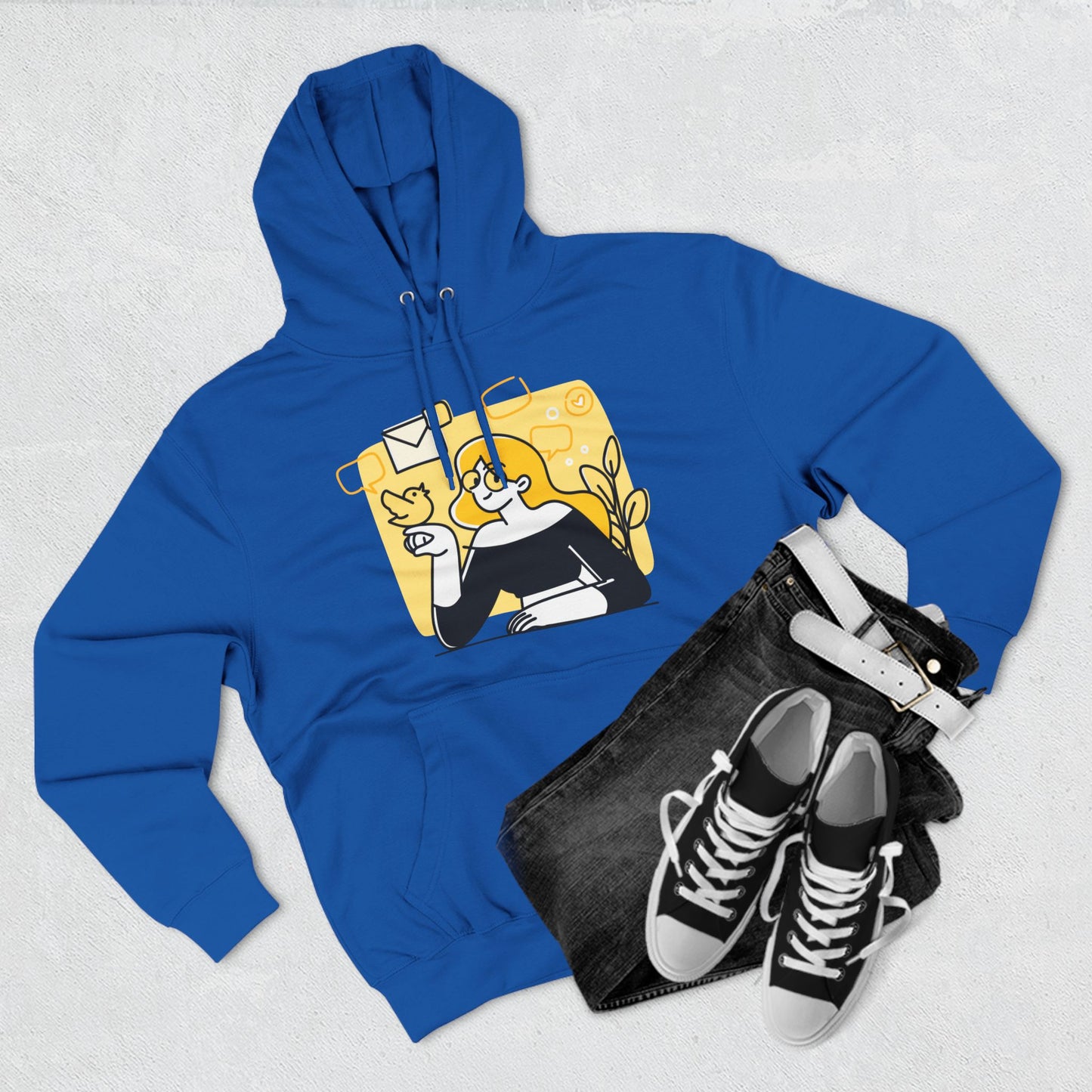 Three-Panel Fleece Hoodie